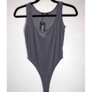Boohoo Slinky Square Neck Bodysuit